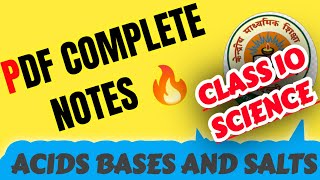 NOTES 🔥 ll ACIDS BASES AND SALTS ll CLASS 10 SCIENCE FULL CHAPTER [upl. by Eceinart]