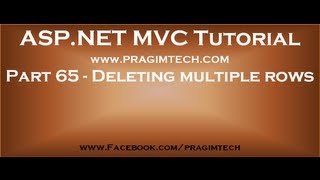 Part 65 Deleting multiple rows in mvc [upl. by Ainimre539]