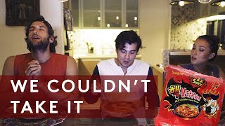 2X NUCLEAR SPICY KOREAN FIRE NOODLE CHALLENGE ft Solenn Heussaff and Nico Bolzico [upl. by Payson]