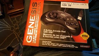 retrobit 6button Sega Genesis USB controller [upl. by Atteiluj]