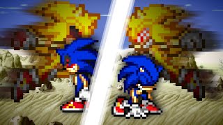 fleetway super sonic VS sonicexe SPRITE ANIMATION [upl. by Nylassej]