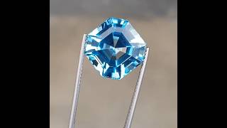 Flawless 21 Carats Excellent Asscher Cut Swiss Blue Topaz [upl. by Lokim]