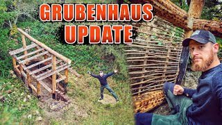 GRUBENHAUS 20 Update mit QampA  Die ersten WÄNDE  Fritz Meinecke [upl. by Nickolaus]