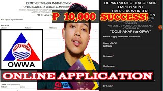 DOLE AKAP OWWA Online application para sa P10000 one time Cash assistance [upl. by Jennilee]