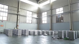 ADC12 Aluminum Ingot Casting Machine with Automatic Stacking Unit [upl. by Ellenwahs]