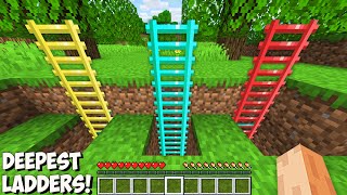 Where does THE DEEPEST LADDERS lead in Minecraft I found THE LONGEST STAIRS This is SECRET BASE [upl. by Merwyn]