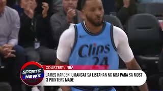 James Harden umangat sa listahan ng NBA para sa most threepointers made  DWIZSPORTS [upl. by Desiri782]