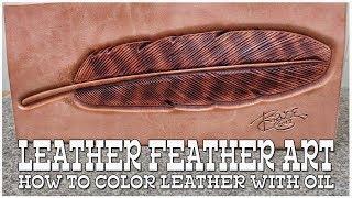 Leather Craft  LEATHER FEATHER ART  Leather Working [upl. by Daggna]