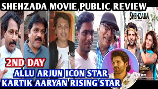 Shehzada Movie Public Review  Second Day  Kartik Aaryan  Kriti Sanon  Allu Arjun Compared [upl. by Sulohcin]