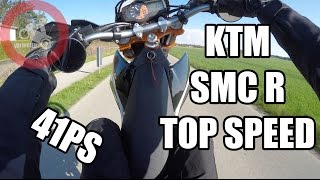 KTM SMC 690 R 41PS Top Speed no music  wheelie  engine sound  topspeed  4k  iDriveHD [upl. by Salem870]