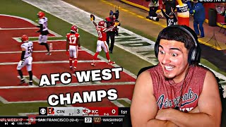 Chiefs Win AFC West AGAIN Chiefs Vs Bengals 2023 Week 17 Highlights Reaction [upl. by Anor545]