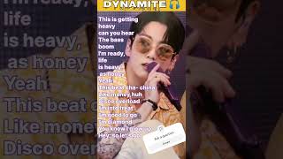 JUNGKOOK Dynamite Lyrics BTS btsjungkook btsdynamitekpopkpopeditbtsshortslyricsshortedit [upl. by Noraha]