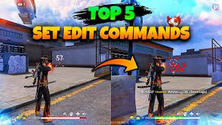 TOP 5 SetEdit Commands For 100 Headshot Rate 😍 [upl. by Cecilio]