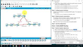 6224 Packet Tracer  Configuring Basic EIGRP with IPv4 [upl. by Durwin]