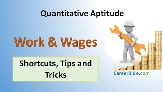 Work and Wages  Shortcuts amp Tricks for Placement Tests Job Interviews amp Exams [upl. by Zorana]