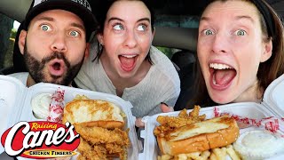 THEIR FIRST TIME TRYING RAISING CANES JUICY CRISPY SAUCEY PEPPERY [upl. by Odravde]