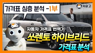 더 뉴 쏘렌토 하이브리드 가격표 심층분석 1부 가격표 카달로그 번역 분석 [upl. by Epolulot]