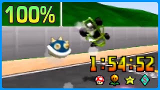 Mario Kart 64  100 Skips Speedrun 15452 WR [upl. by Ecirad]