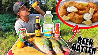 Summer Crappie Catch and Cook DELICIOUS Beer Batter Recipe [upl. by Cormier557]