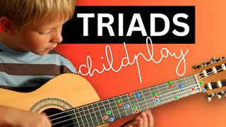 TRIADS all across the fretboard  No theory [upl. by Ilrebmyk]