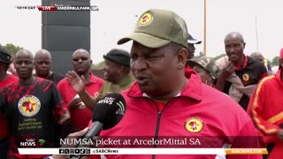 NUMSA members picket outside ArcelorMittal offices  Katlego Legodi updates [upl. by Truk102]