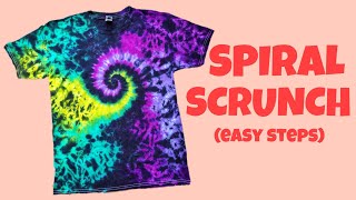 How to Tie Dye Spiral  Scrunch easy steps [upl. by Timmy93]