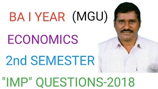 BA IYR 2nd Semester economics IMP questions economics foe degree ba 2nd sem economics [upl. by Daren]