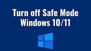 how to turn off safe mode windows 1011 [upl. by Ev568]