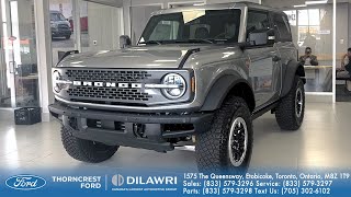 2024 Ford BRONCO 2 DOOR BADLANDS Sasquatch Pkg 27L Turbo 6cyl now at Thorncrest Ford stock B2741 [upl. by Anahsed]