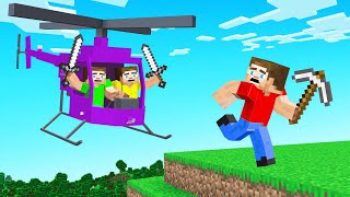 HUNTERS vs SPEEDRUNNER With HELICOPTERS Minecraft [upl. by Ahcurb]