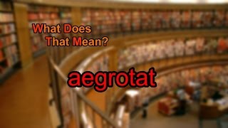 What does aegrotat mean [upl. by Romanas]