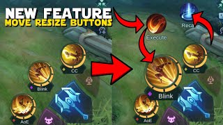 NEW FEATURE CUSTOMIZED CONTROLSBUTTONS MOVE AND RESIZE BUTTONS  MLBB NEW UPCOMING UPDATE [upl. by Jessika]