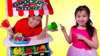 Jannie Buy Kitchen Toys Vegetables from The Supermarket – Fun Pretend Play [upl. by Eojyllib]