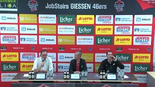 46ersTV Pressekonferenz JobStairs GIESSEN 46ers vs RASTA Vechta POHF4 [upl. by Atterrol]