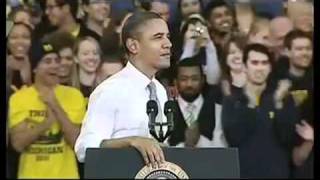 President Obama gives Denard Robinson a shoutout [upl. by Sinnaoi]