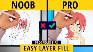 How to fill layers quickly in Procreate  Procreate Tips [upl. by Orlena]