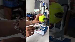 Tennis logo transfer by mini heat press machine printing factory [upl. by Innor]