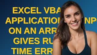 Excel VBA ApplicationTranpose on an array gives Runtime error 438 [upl. by Atilehs760]