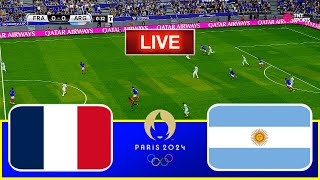 FRANCE vs ARGENTINA  Paris Olympic Games 2024  QuarterFinal  Live Football Match  PES 21 [upl. by Qidas]