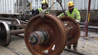 TRRS 504 Railcar Wheel Replacement [upl. by Hairehcaz]