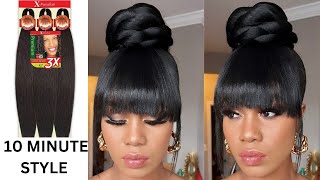 🔥 EASY 10 MINUTE HAIRSTYLE USING BRAIDING HAIR  Protective Style 4C Natural Hair Tupo1 [upl. by Aisanahta868]