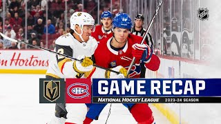 Golden Knights  Canadiens 1116  NHL Highlights 2023 [upl. by Ingunna]