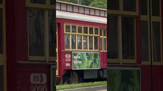 Streetcar rolls down Canal Street in MidCity New Orleans neworleans streetcars train tram [upl. by Rramaj]