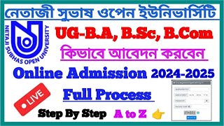 NSOU Online Admission 202425 Full Process Step By Step UG Online Admission Live Full Process NSOU [upl. by Aleahc802]