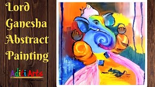 Lord Ganesha Abstract Painting  Ganesha Painting on Canvas  Ganesha Festival Drawing [upl. by Marya]