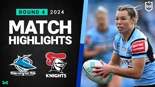 NRLW 2024  Sharks v Knights  Match Highlights [upl. by Dranal]