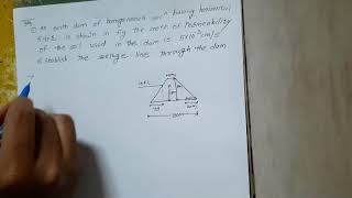 Earth dam problem on seepage flow for civil engg [upl. by Nolaf]