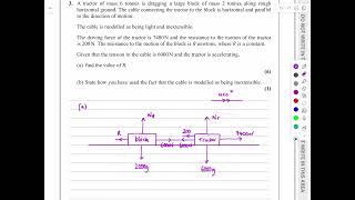 IAL Edexcel May 2022M1 Q3 Dynamics Connected Particles Force Diagrams Friction Peters WME01 [upl. by Ennaeirb552]