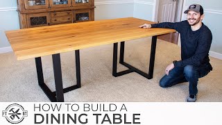 How to Build a Modern Dining Table  DIY Woodworking amp Welding [upl. by Aynotak]