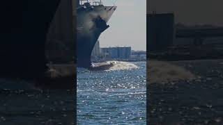 IN THE SURF🌊🌊 ship containership wow epic roughseas sea [upl. by Seek]